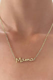 18K STAINLESS STEEL TARNISH FREE MAMA NECKLACE | 40NK9428: Gold