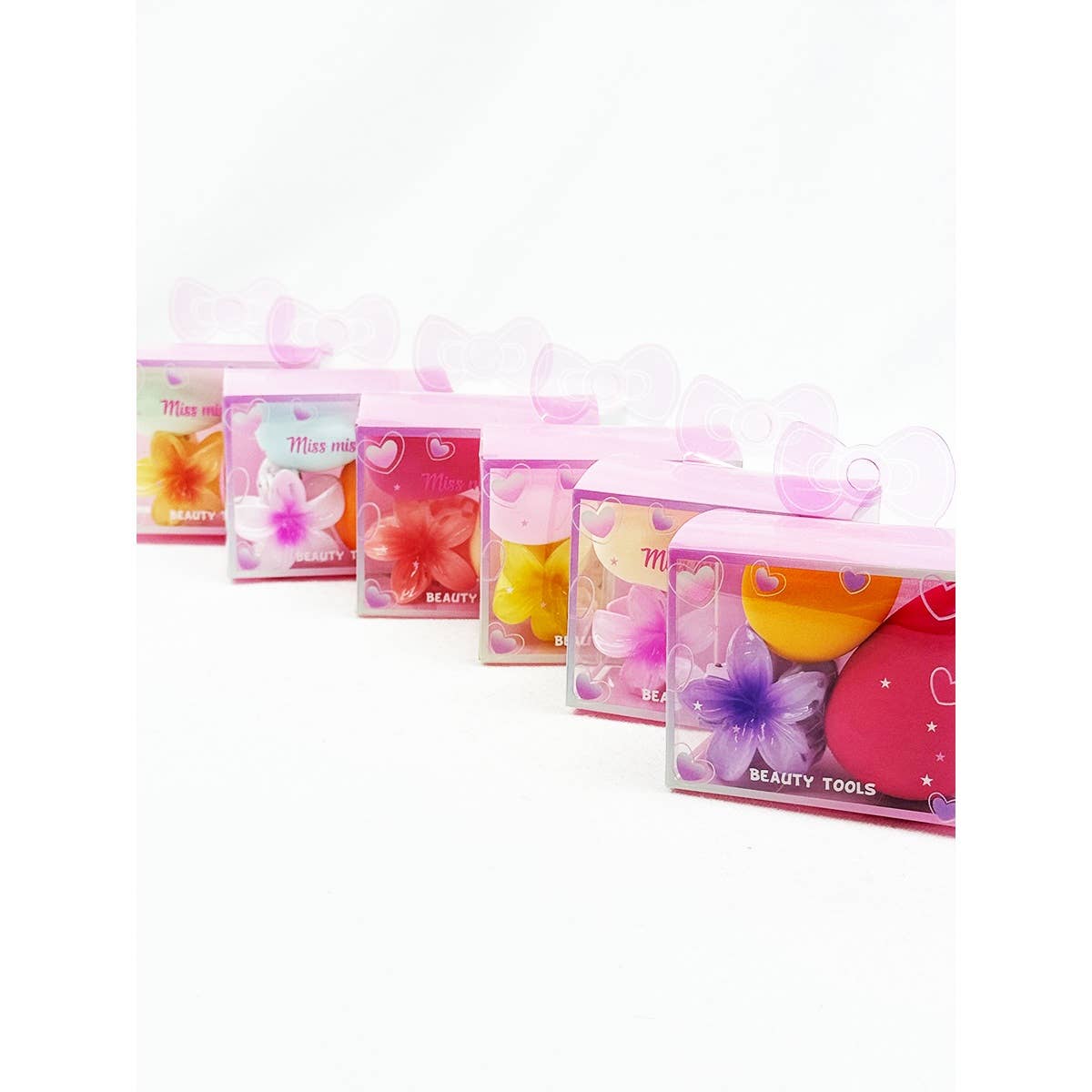 Blending Sponge Set with Cute Flower Hair Claw Clip: MIX COLOR / ONE(12)