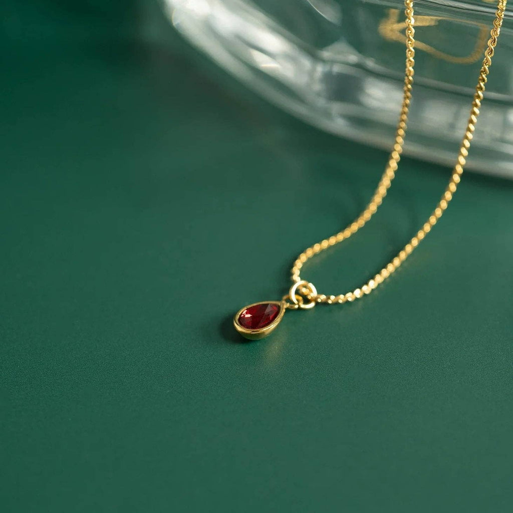 18K Gold PVD Teardrop Birthstone Charm: October