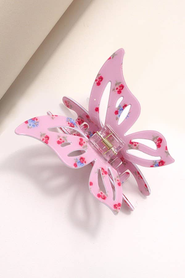 JUMBO CUT OUT BUTTERFLY HAIR CLAW CLIPS | 40H772: Peach