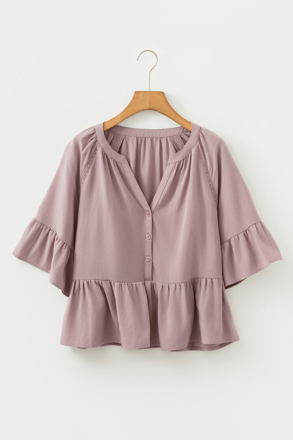 Sepia Rose Ruffled Loose Blouse