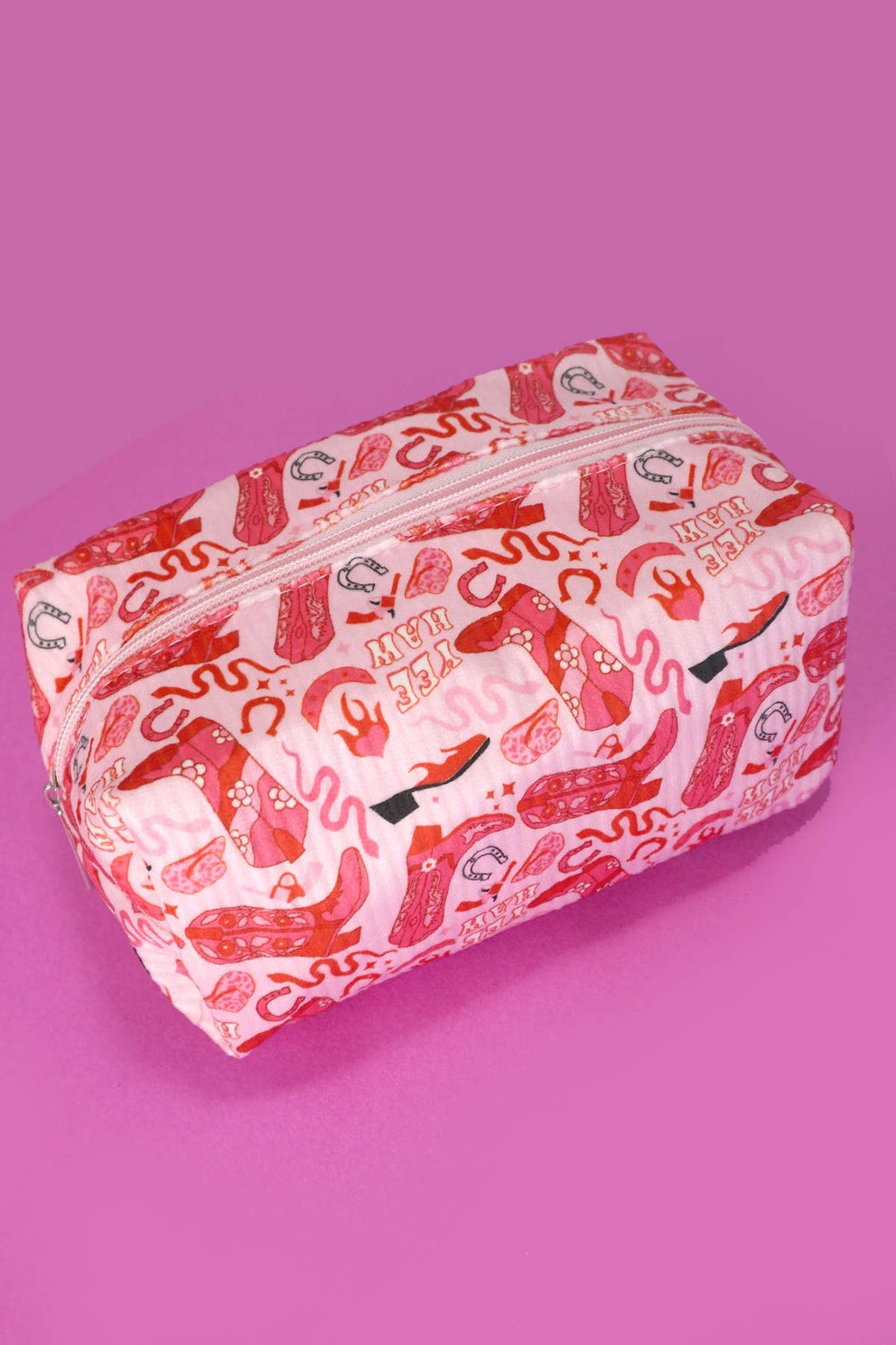 STRAWBERRY WESTERN BOW MAKEUP COSMETIC POUCH BAG | 40P544: RED STRAWBERRY