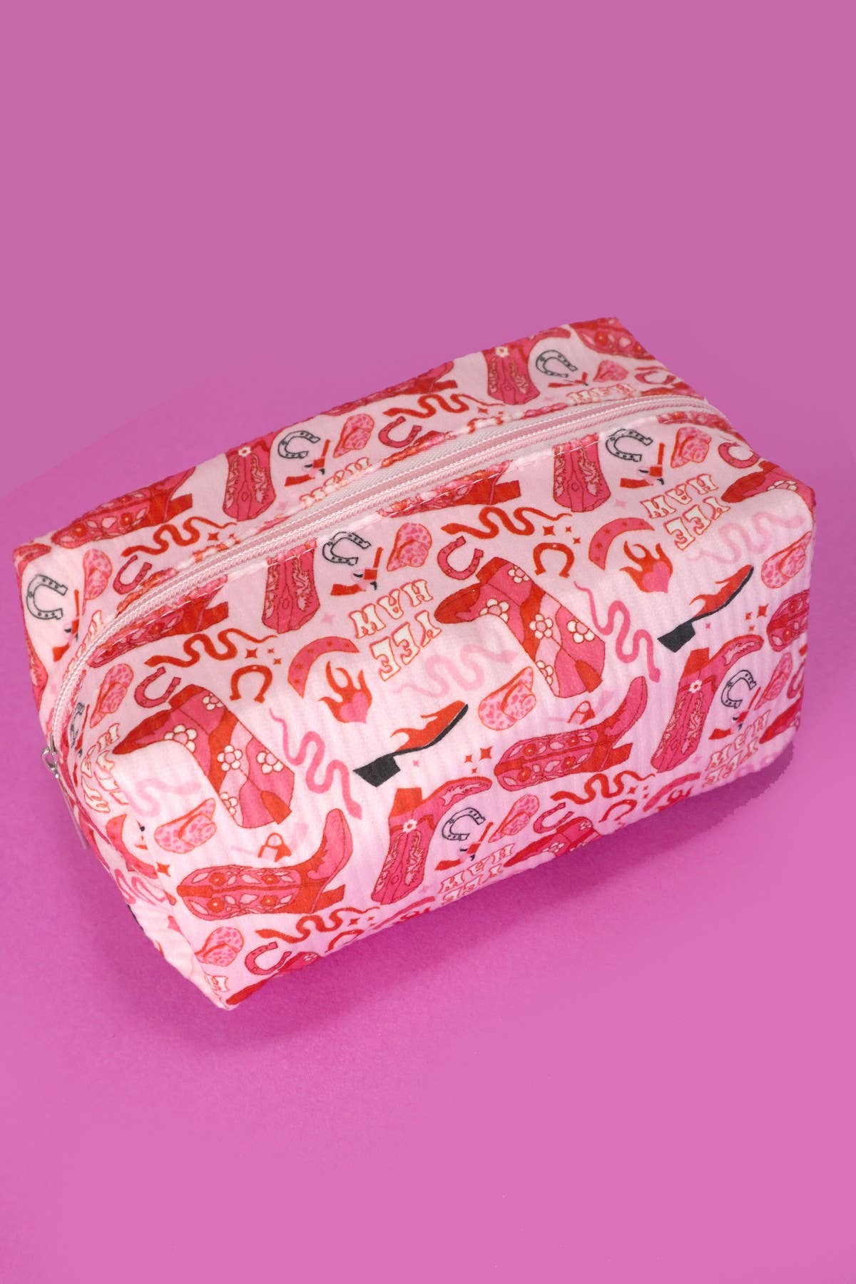 STRAWBERRY WESTERN BOW MAKEUP COSMETIC POUCH BAG | 40P544: RED STRAWBERRY