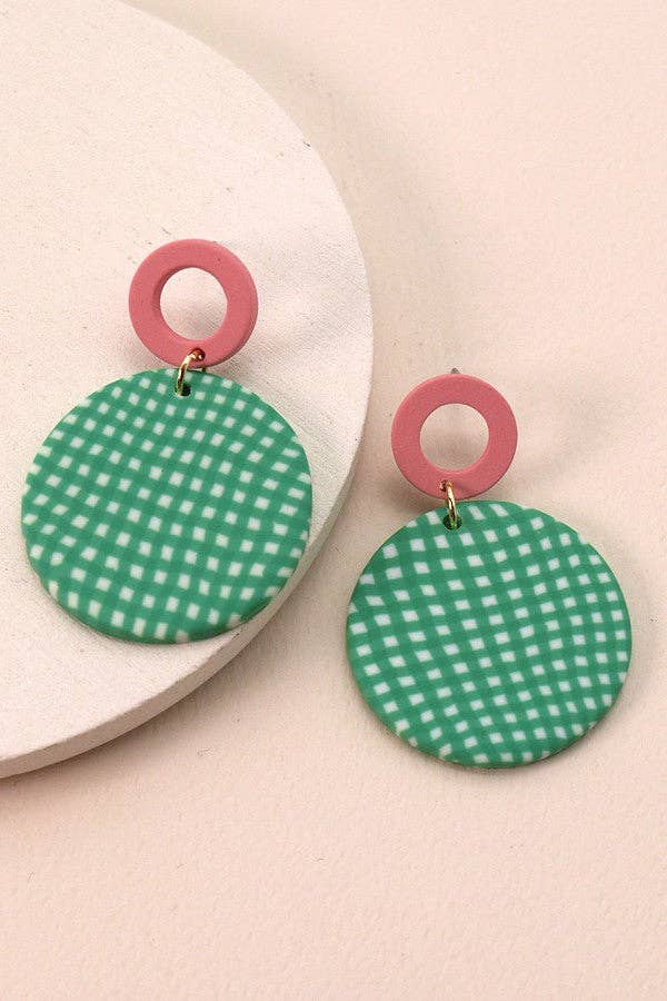 COLORFUL PRINT POLYMER EARRINGS| 40E215: A