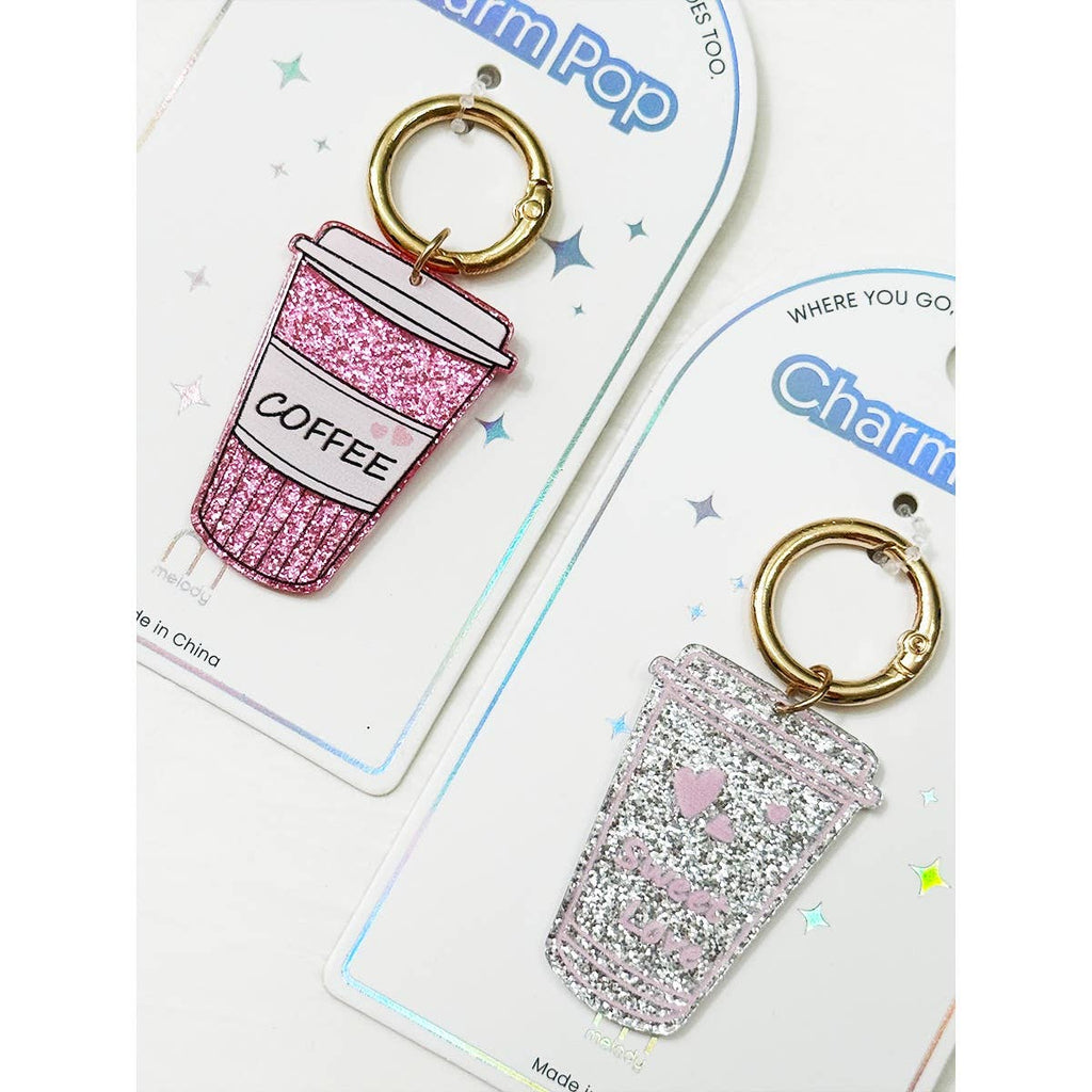 Sparkled Coffee Drink Key Charm: MIX COLOR / ONE(12)