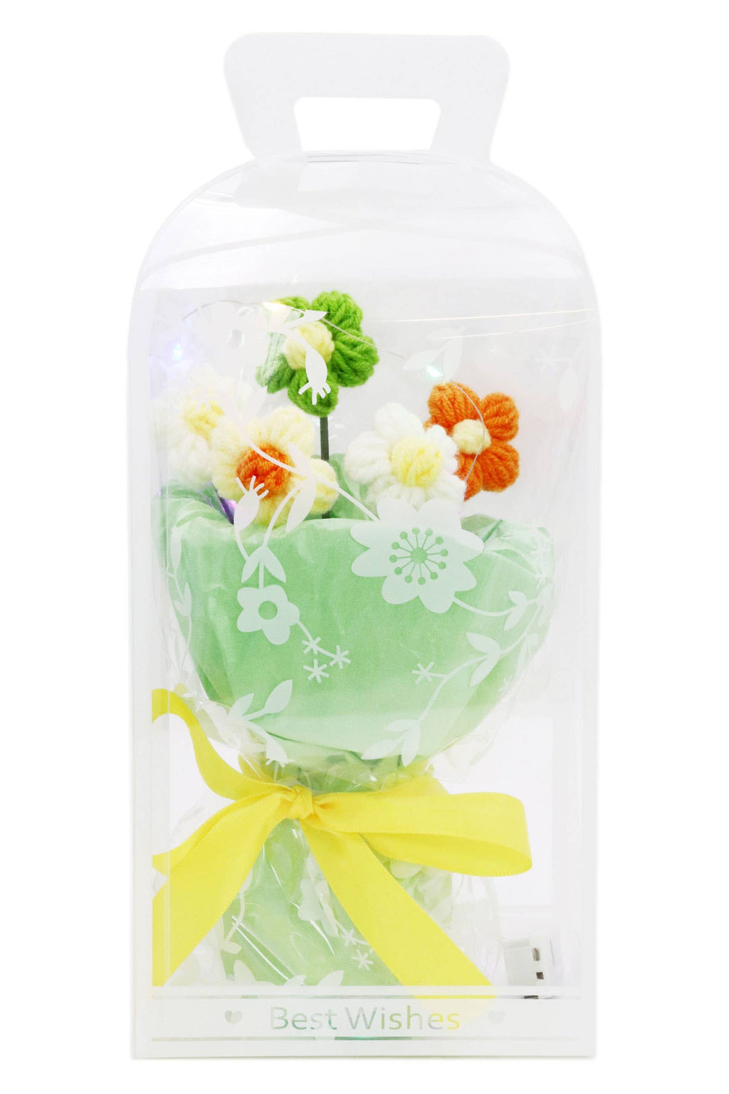 Floral Crochet LED Bouquet Gift Box - 4 pcs: ASSORTED / ONE SIZE
