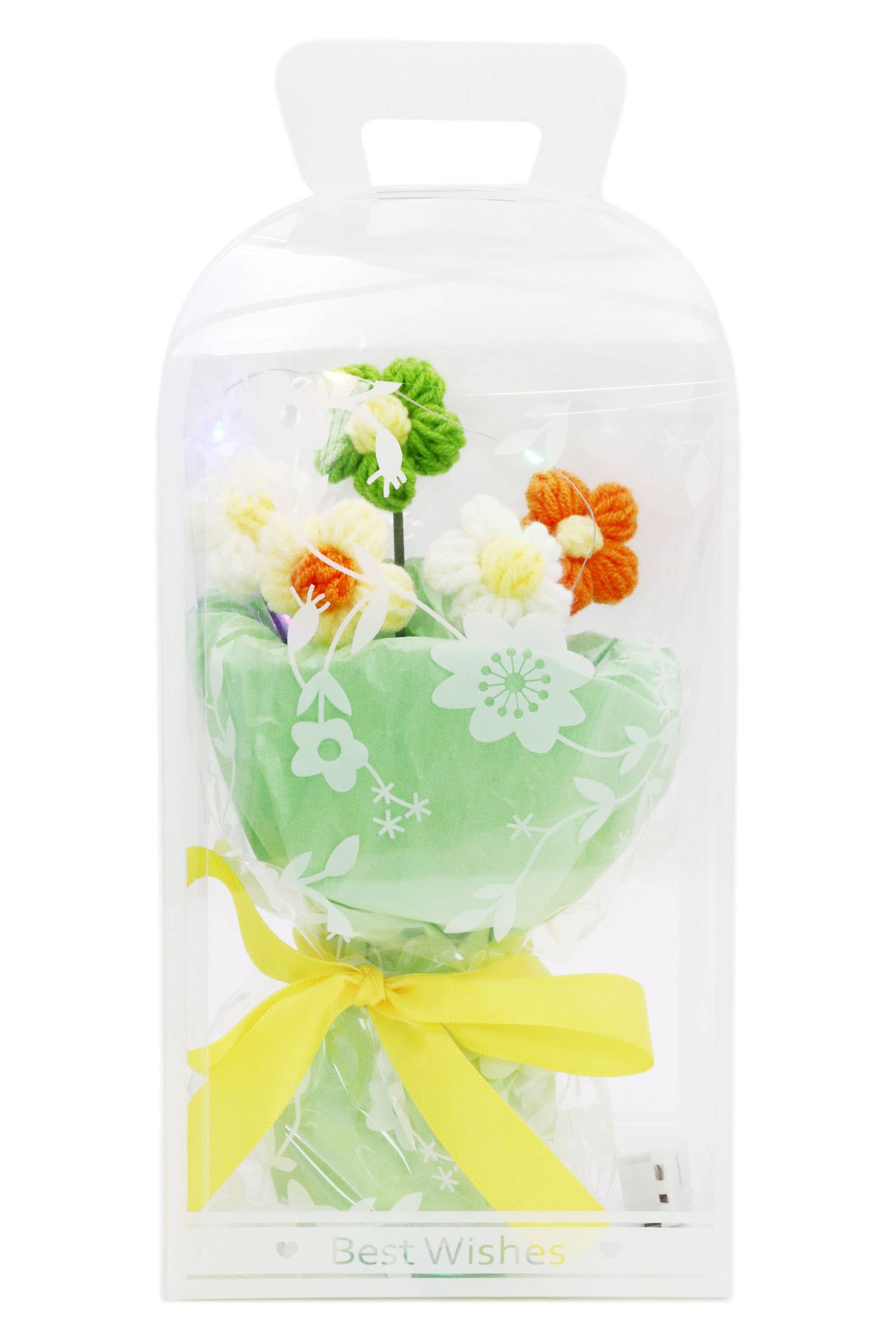 Floral Crochet LED Bouquet Gift Box - 4 pcs: ASSORTED / ONE SIZE