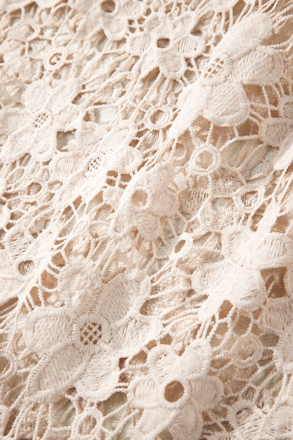 Beige Sheer Floral Lace Hem Halter Summer Dress