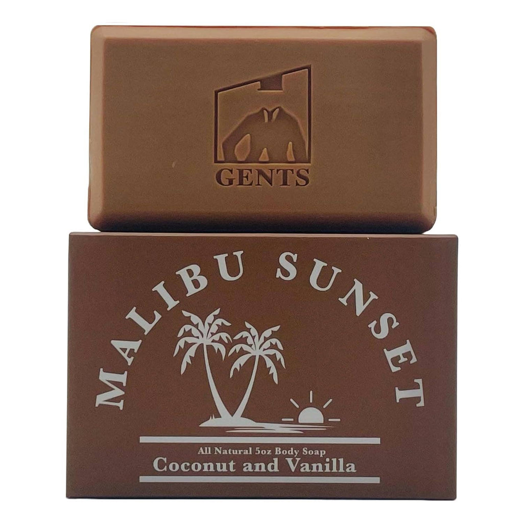 GENTS Body Soaps 5 oz All Natural 5 DIFFERENT SCENTS: Malibu Sunset ( Coconut & Vanilla)