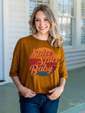 Spice Spice Baby on Perfect Company Boxy Crop in Tan: Tan / 2X-Large