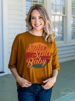 Spice Spice Baby on Perfect Company Boxy Crop in Tan: Tan / 2X-Large