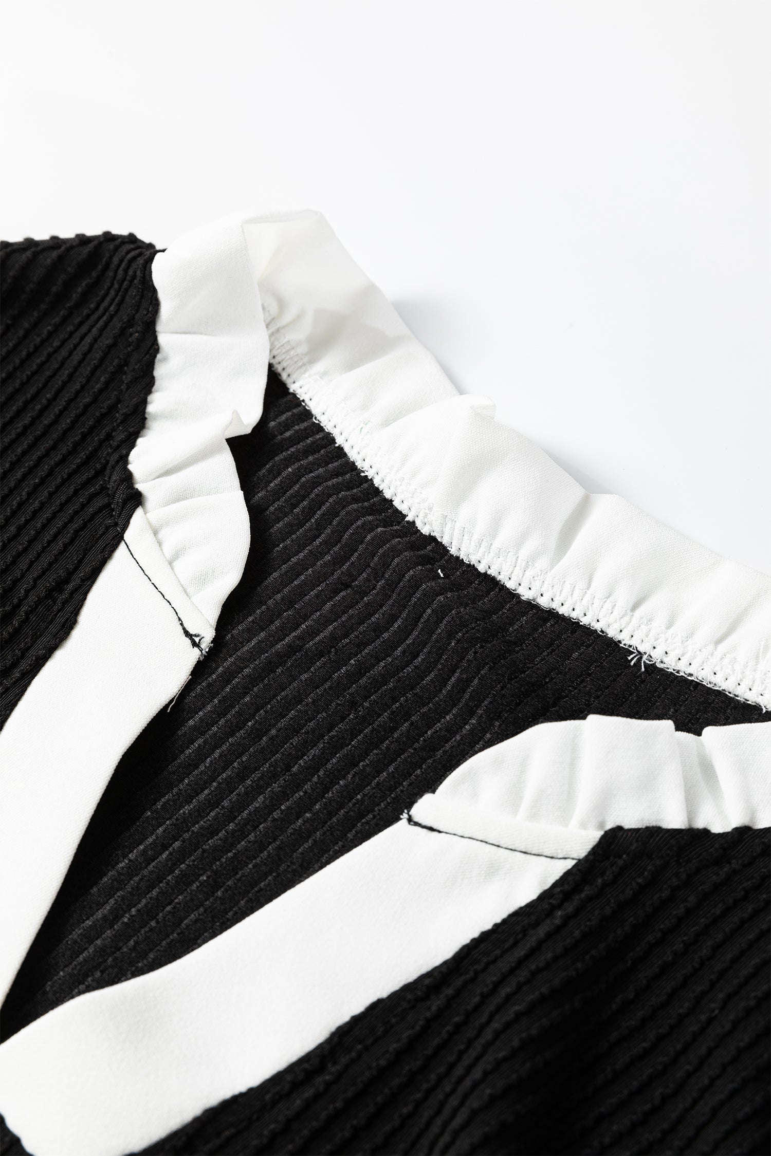 Black Plus Size Ruffled Short Sleeve Blouse