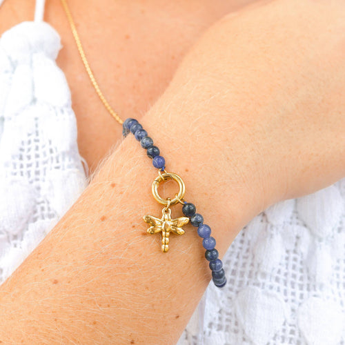 18K Gold PVD Stainless Steel Dragonfly Charm: Stainless