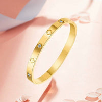18K NON-TARNISH WATERPROOF STAINLESS STEEL BANGLE | 40B5154: GOLD
