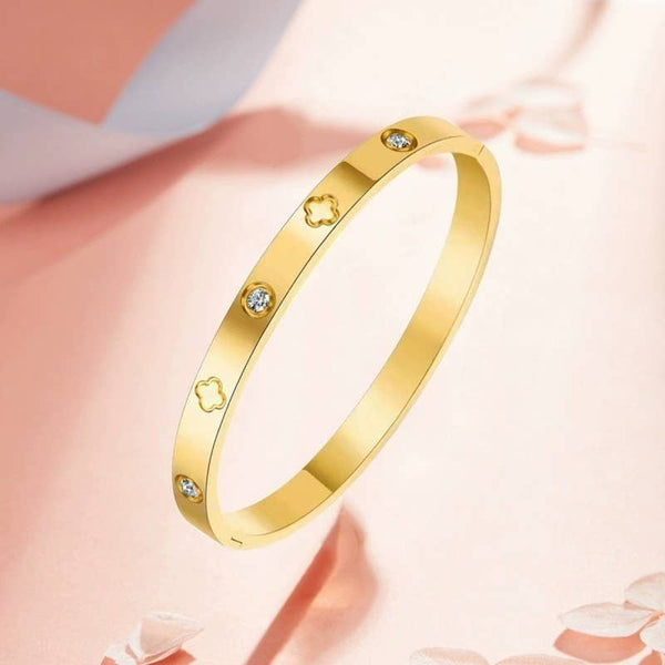 18K NON-TARNISH WATERPROOF STAINLESS STEEL BANGLE | 40B5154: GOLD