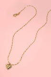 18K STAINLESS STEEL TARNISH FREE HRART NECKLACE | 80N1329: Gold