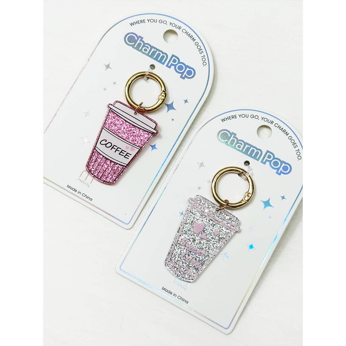 Sparkled Coffee Drink Key Charm: MIX COLOR / ONE(12)