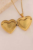 18K STAINLESS STEEL TARNISH FREE LOCKET NECKLACE | 40NK410: GOLD