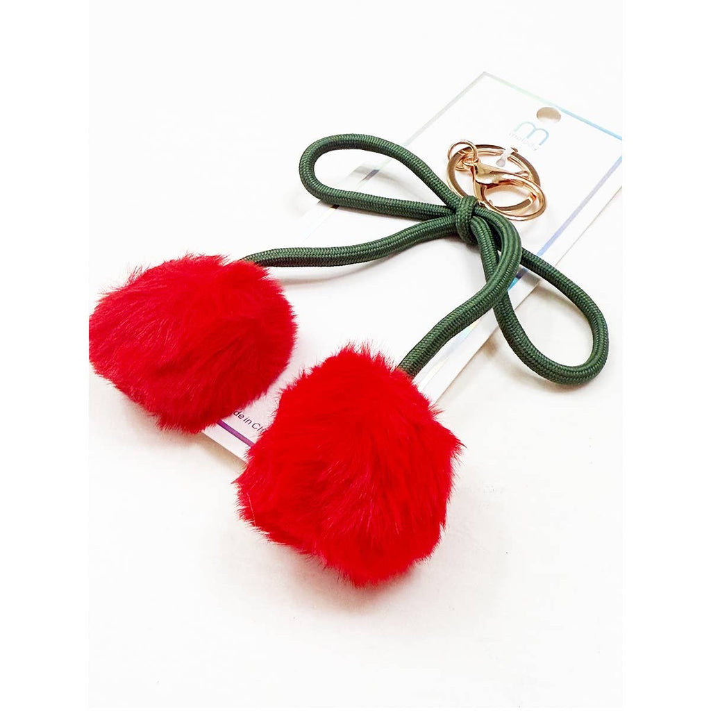 Jumbo Cherry PomPom KeyChain: RED / ONE(6)