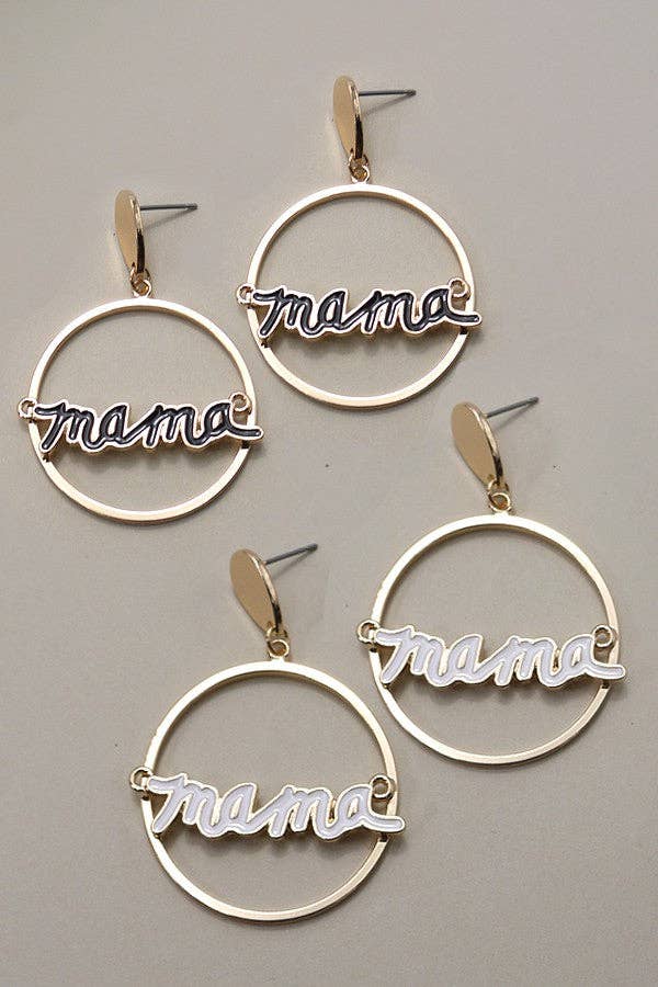 MAMA CIRCLE DROP EARRINGS | 31E23613: BLACK