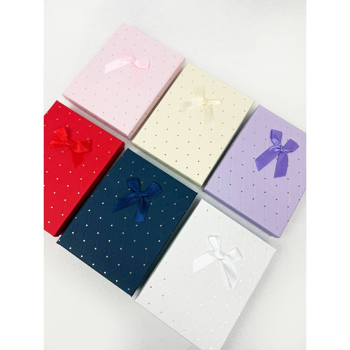 Embossed Design Jewelry Gift Box Set: MIX COLOR / ONE(12)