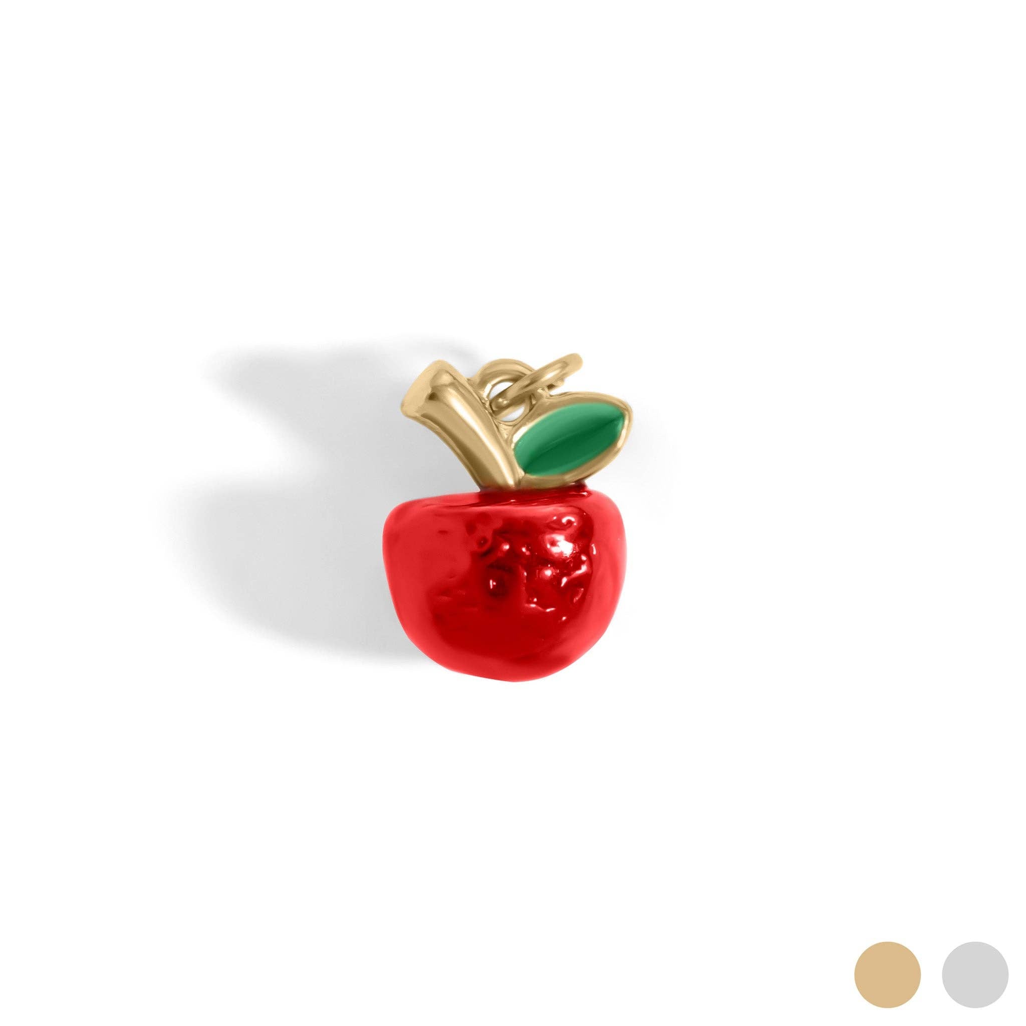 18K Gold Stainless Steel Apple Fruit Charm: Gold