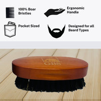 G.B.S Travel Sized 100% Boar Bristle Beard Brush
