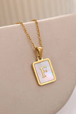 MOP  INITIAL STAINLESS STEEL TARNISH FREE NECKLACE | 40NK314: L