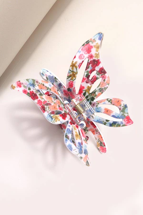 JUMBO CUT OUT BUTTERFLY HAIR CLAW CLIPS | 40H772: Peach