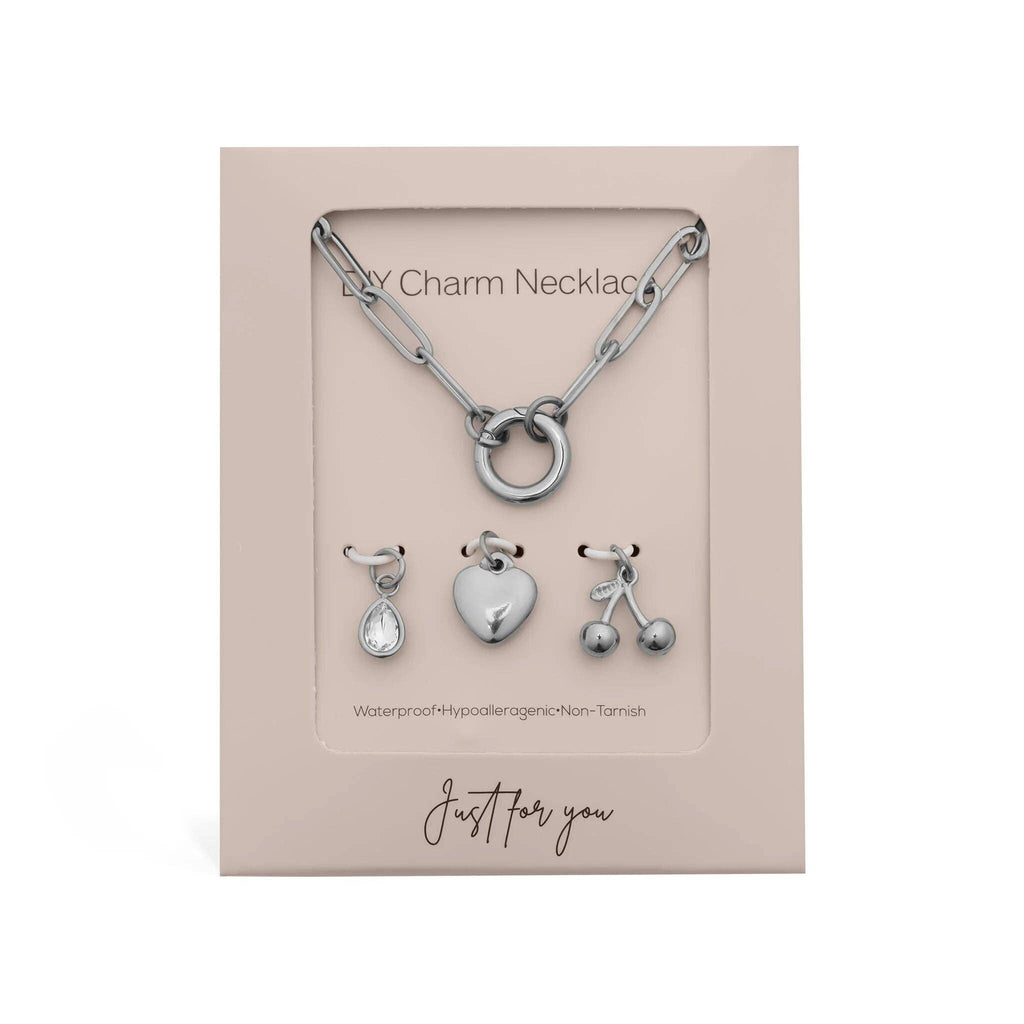 18K Gold Cherry Love Charm Holder Necklace Gift Set: Gold
