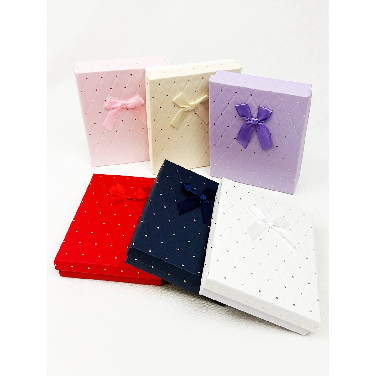Embossed Design Jewelry Gift Box Set: MIX COLOR / ONE(12)