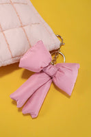 TRENDING PUFFY BOW RIBBON BAG CHARM KEYCHAIN | 40KC109: Pink