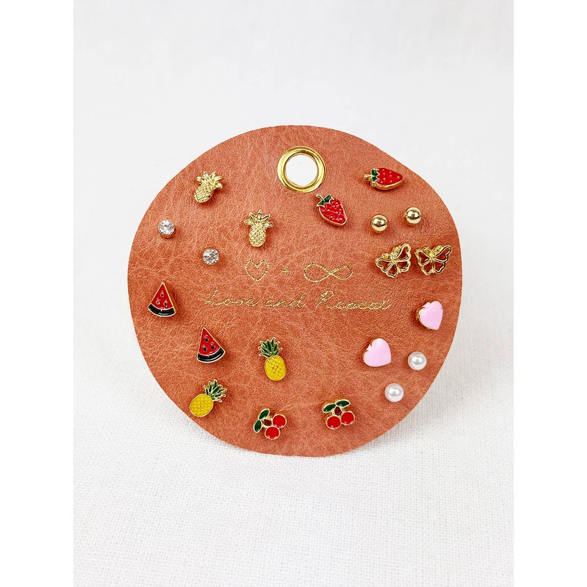 Everyday Fruity Minimal Earrings: GOLD 10 pairs