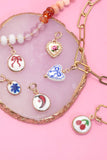 CHARM-PORCELAIN BOW CHERRY WITH SPRING RING CLASP | 80CM1101: HEART ROSE QUARTZ