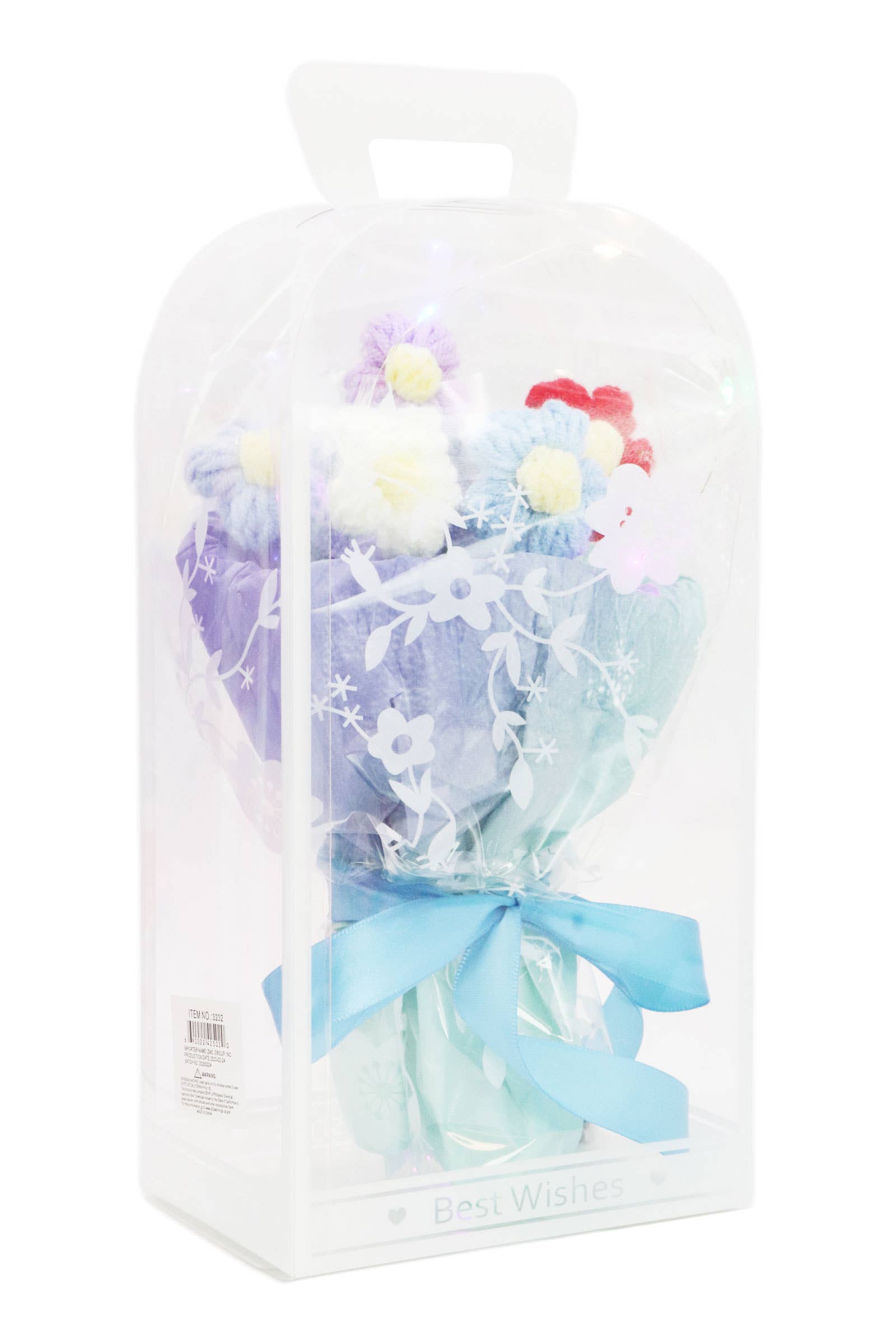 Floral Crochet LED Bouquet Gift Box - 4 pcs: ASSORTED / ONE SIZE