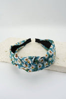 FLOWER PRINT KNOTTED HAIR BAND | 40HB243: TEAL