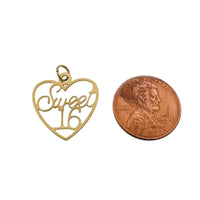 18k Gold PVD Coated Stainless Steel "Sweet 16" Charm