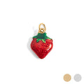 18K Gold PVD Stainless Steel Strawberry Fruit Charm: Gold