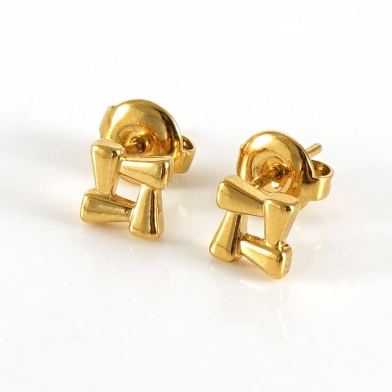 18K Stainless Steel Tarnish Free Waterproof Studs | 40E424: SQUARE
