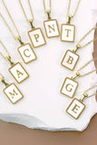 MOP  INITIAL STAINLESS STEEL TARNISH FREE NECKLACE | 40NK314: L