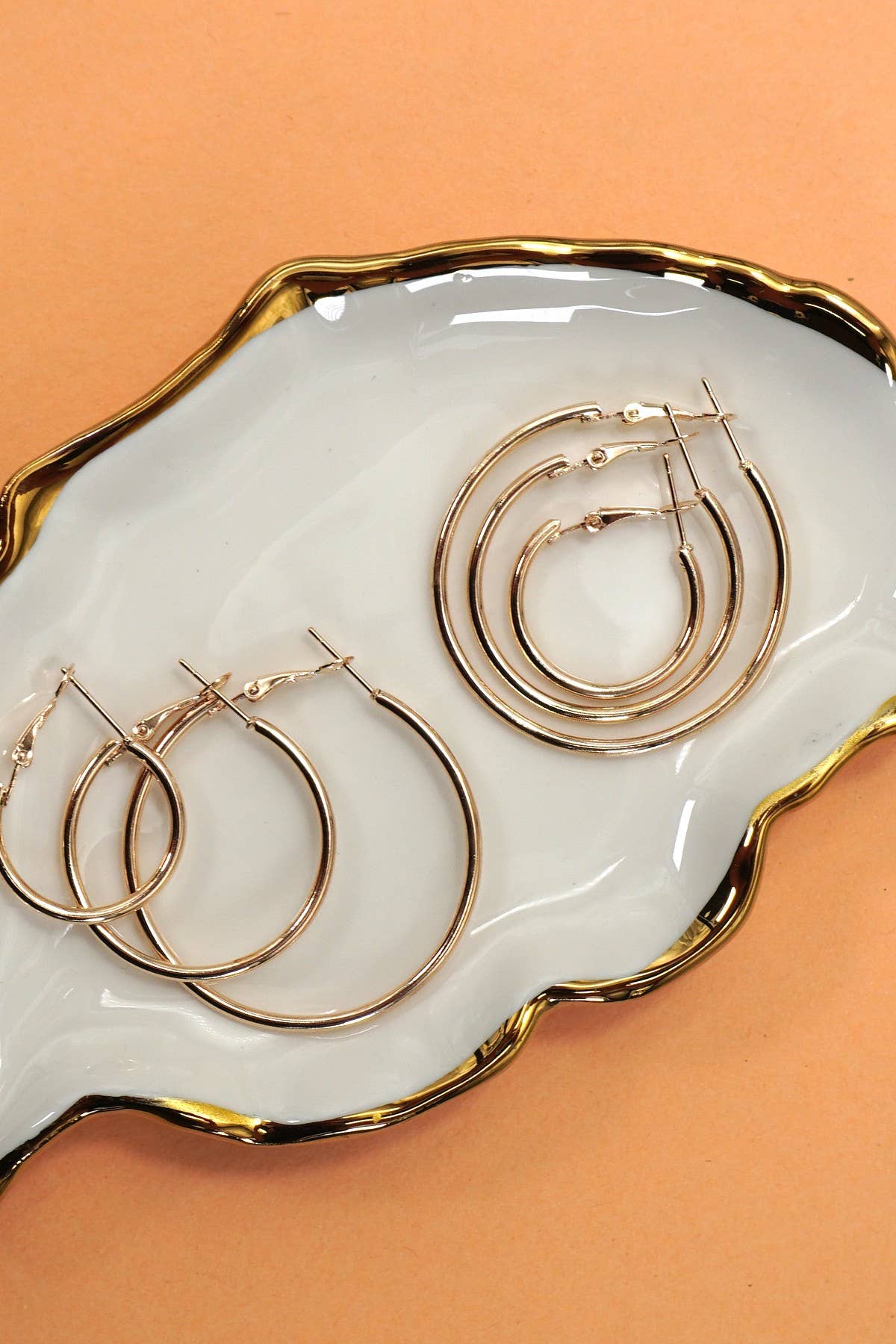18K STAINLESS STEEL WATERPROOF TARNISH FREE HOOPS | 40E420: CIRCLE