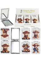 Baby Cow Glitter Rectangular Compact Mirror: Assorted / One Size