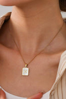 MOP  INITIAL STAINLESS STEEL TARNISH FREE NECKLACE | 40NK314: L