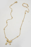 18K STAINLESS STEEL TARNISH FREE BOW NECKLACE | 40NK9387: GOLD
