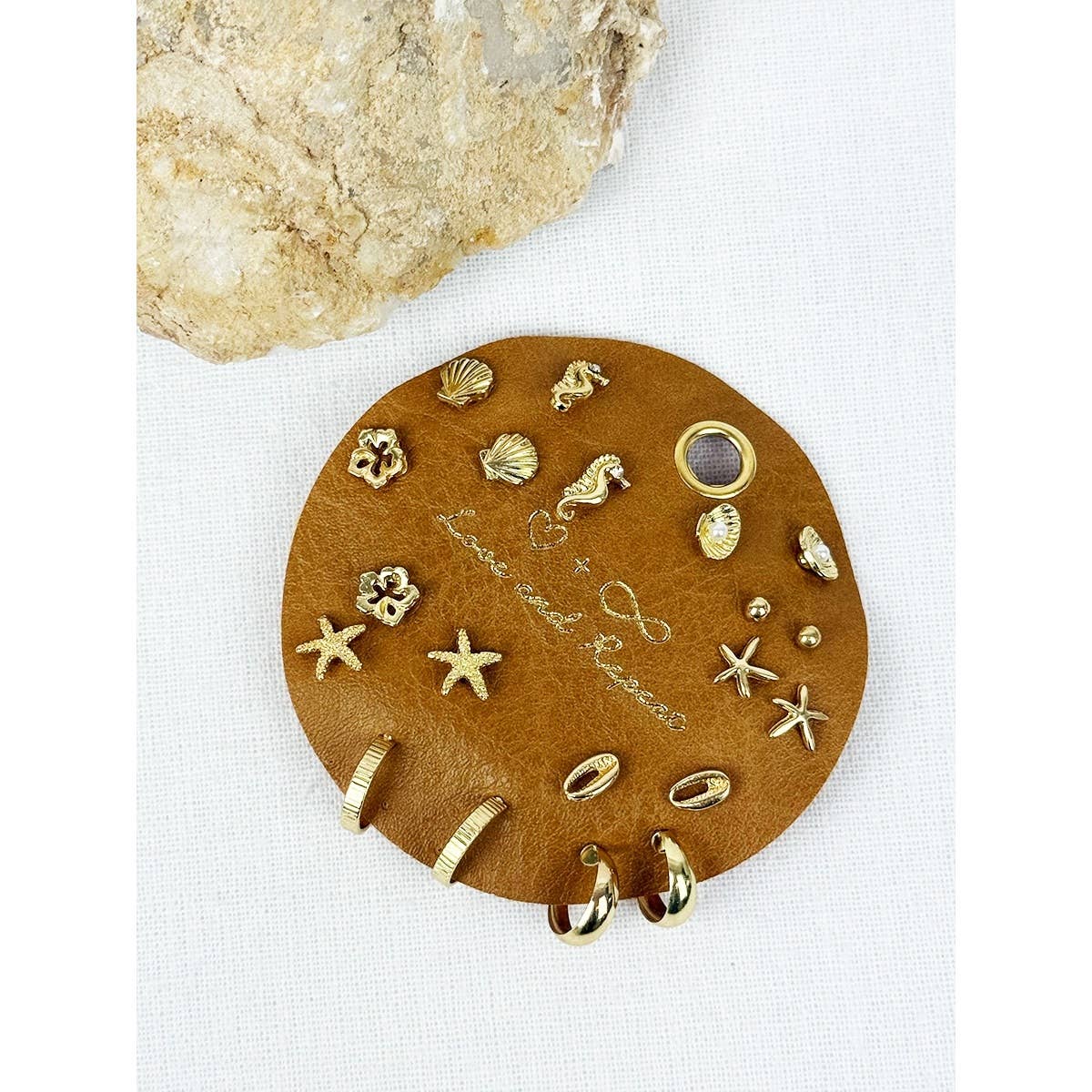 All about Beach Theme Earrings: GOLD 10 Pair