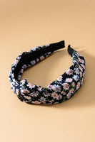 FLOWER PRINT KNOTTED HAIR BAND | 40HB243: TEAL
