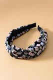 FLOWER PRINT KNOTTED HAIR BAND | 40HB243: TEAL