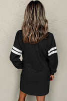 Black Christmas Nutcracker Sequins Patch Varsity Striped Sleeve Sweatshirt Dress