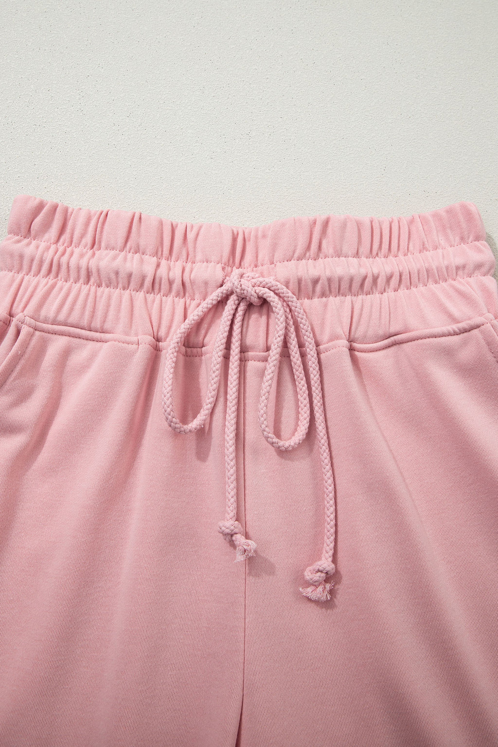 Mist Blue Loose Tee Drawstring Wide Leg Pants 2pcs Outfit