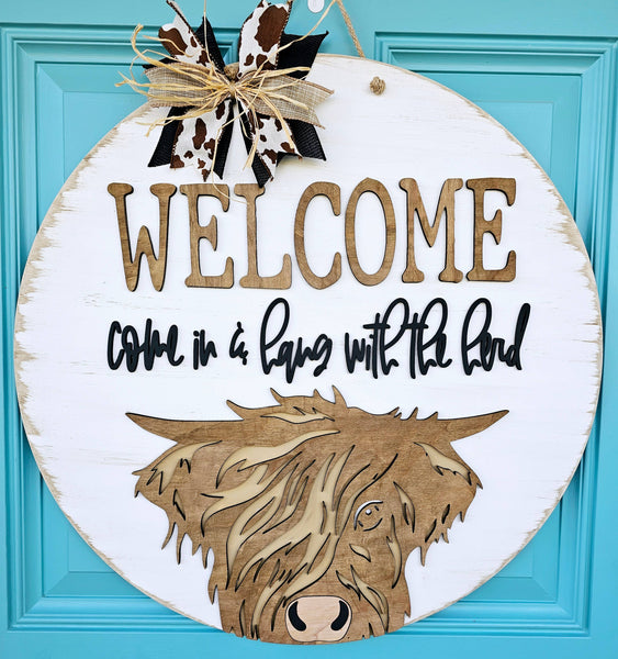 DIY Come in & Hang with the Herd Door Hanger